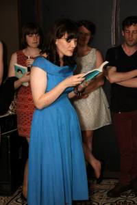 Deirdre reading from Primperfect at the launch in Dublin. (Photo by Diarmuid O'Brien)