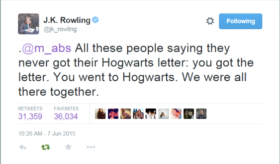 Image result for jk rowling tweet we were all there